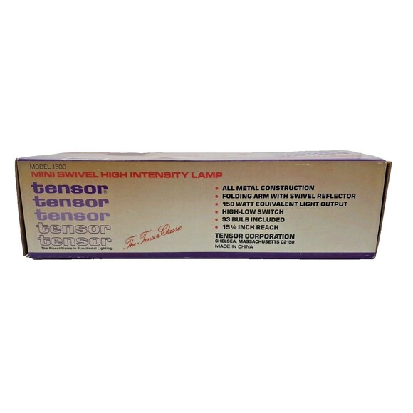 Vintage Tensor Model 1500 Mini Swivel Lamp Brass/Walnut NEW in Box - Picture 3 of 5